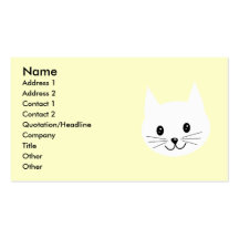 Cute Cat Face. Business Card Template