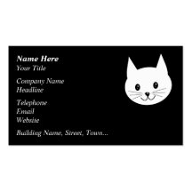 Cute Cat Face. Business Card Template
