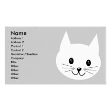 Cute Cat Face. Business Card Template