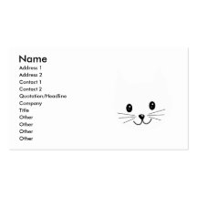 Cute Cat Face. Business Card Template