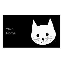 Cute Cat Face. Business Card Template