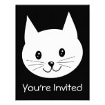 Cute Cat Face. Custom Invitation