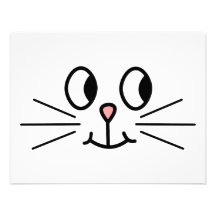 Cute Cat Face. Invitation