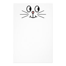 Cute Cat Face. Personalized Stationery