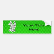 Cute Cat; Green Bumper Stickers