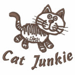 Cute Cat Junkie Shirt Embroidered Polo Shirt