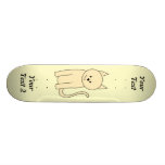 Cute Cat. Pale Amber Colour. Skate Board