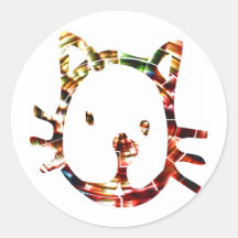 Cute Cat V3 Round Stickers