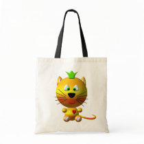 Cute cat with crown and hearts bags