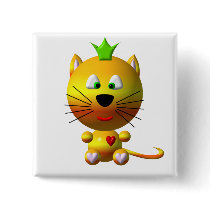 Cute cat with crown and hearts