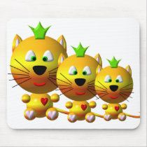 Cute cat with crown and hearts