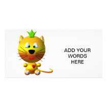 Cute cat with crown and hearts