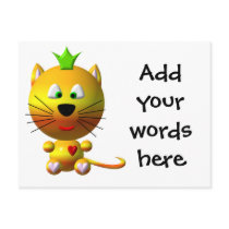 Cute cat with crown and hearts