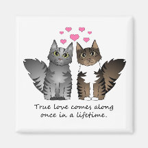 Cute Cats - True Love Refrigerator Magnet