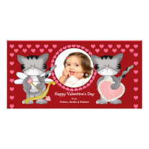 Cute Cats Valentine's Day Photo Card