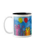 Cute Cats with Balloons cup Coffee Mugs