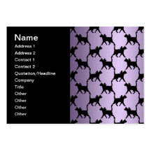 Cute Cats with Moons and Stars Pattern Business Card