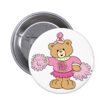 Cute Cheeleader Bear Buttons