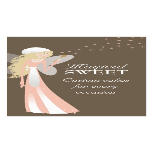 cute chef fairy cooking baking business cards