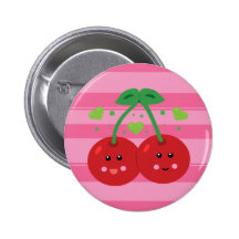 Cute Cherries Pinback Buttons