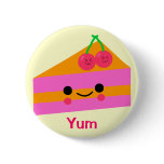 Cute cherry cream cake buttons