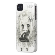 Cute chibi girl in black and white - Iphone case iPhone 4 Cases