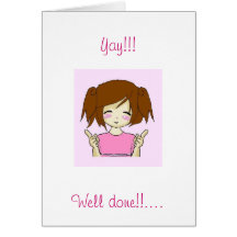 Cute chibi well done congratulations card kawaii