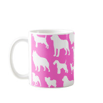 Cute & Chic Dog Silhouette Design on Pink Mug