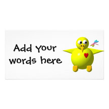 Cute chick customized photo card