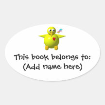 Cute chick oval sticker