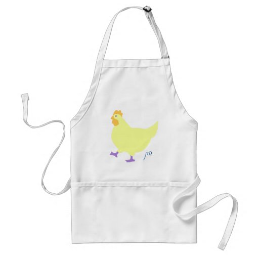 cute chicken "hun" in yiddish aprons