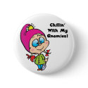 Cute Chillin With My Gnomes Design buttons
