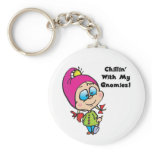 Cute Chillin With My Gnomes Design keychains