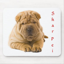 Cute Chinese Shar Pei Puppy Mousepad