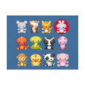 Cute Chinese Zodiac Cartoon Animals Postcard