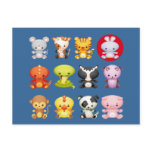 Cute Chinese Zodiac Cartoon Animals Postcard