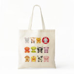 Cute Chinese Zodiac Cartoon Animals Tote Bag