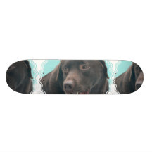 Cute Chocolate Lab Skateboard