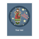 Cute Christmas angel with wreath Post Cards