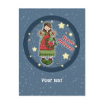Cute Christmas angel with wreath Post Cards