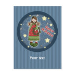 Cute Christmas angel with wreath Postcards
