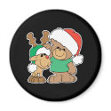 Cute Christmas Bear and Reindeer magnets