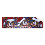 Cute Christmas Bulldog Bumper Sticker bumper stickers
