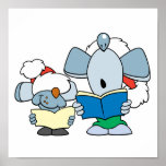 Cute Christmas Caroling Mice posters