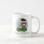 Cute Christmas Cat and Snowman Snowglobe Mug