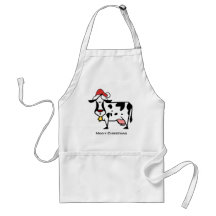 Cute Christmas Cow Apron