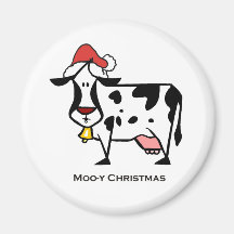 Cute Christmas Cow Fridge Magnet