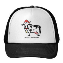 Cute Christmas Cow Trucker Hat