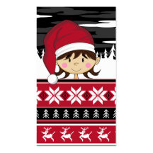 Cute Christmas Elf Bookmark Business Card