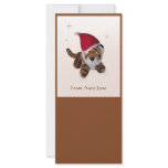 Cute Christmas Furry Tiger In Santa Hat Bookmark rack cards